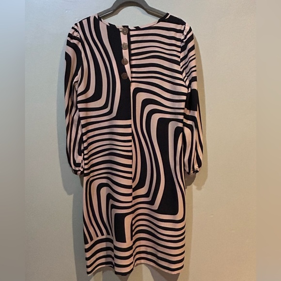 Tahari Arthur S. Levine Tan & Black Striped Shift Dress. Women’s Size 6. - Picture 4 of 5